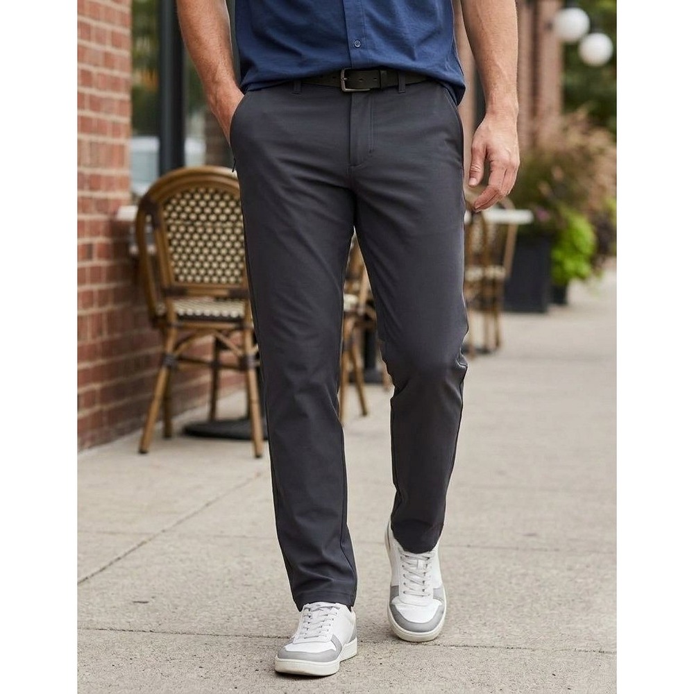 Lululemon Commission Pants Men 33 (34x29) Grey Slim Straight Chino Tech Trousers